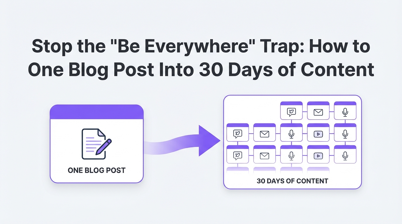 Stop the "Be Everywhere" Trap: How to Turn One Blog Post Into 30 Days of Content